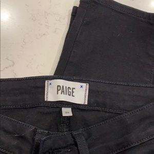 Paige black straight leg jeans
